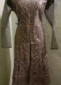 Unsteached Elegant Embroidered Ethnic Gown