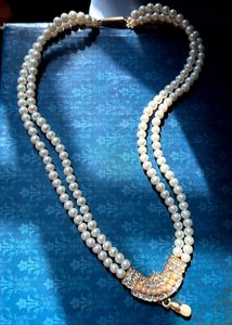 Pearl Beaded  Double Chained Necklace