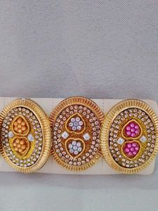 Saree Pin Brooch with Colorful Stones (Set of 6)