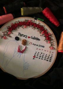 Custom Embroidered Wedding Hoop