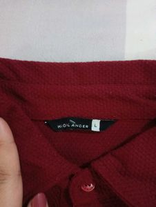 Highlander Maroon Long Sleeve Polo Shirt