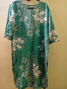 Green Floral Kaftan Dress