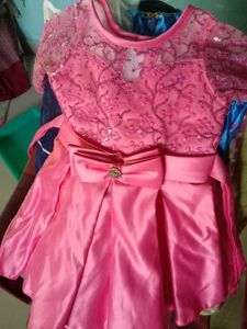 Peach Party Dress For 3-4 Year