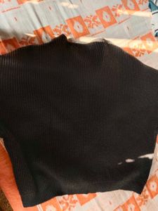 Stylish Black Knit CrissCross Sweater