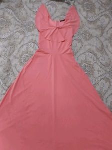 Peach Ruffled Dress