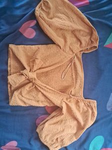 Mustard Puff Sleeve Top
