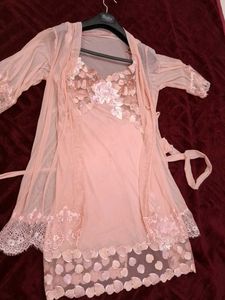Pink Nightsuit with Robe