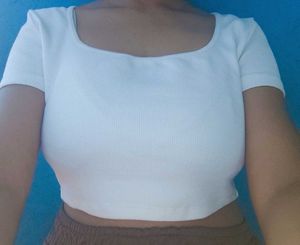 H&amp;m White Basic T-shirt