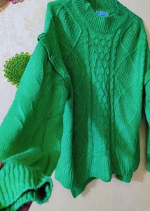 Green Colour Pullover
