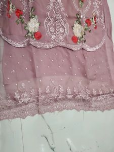 Stitched Pakistani Nude Pink Full Worked Suit