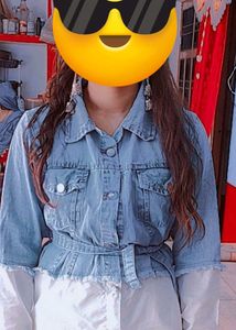 Half Denim And Shirt With Belt