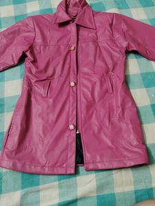 Pink Faux Leather Jacket