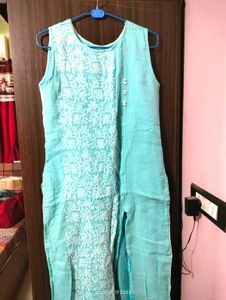 Light Blue Chikankari Kurti