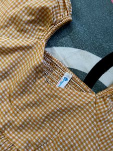 Cute Gingham Peplum Top