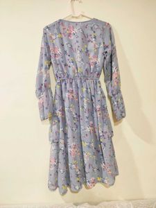 Pretty Grey Floral Dress