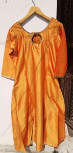 Mustard Yellow A-Line Kurta Gown Dress