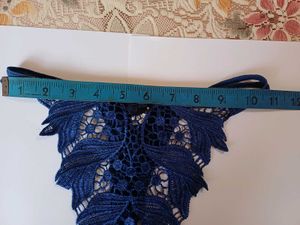 New Navy Blue Lace Thong