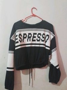 black and white thrift style zudio crop top