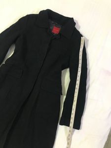 Black Woolen Long Coat Bust 34-36