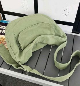 Olive Green Canvas Messenger Bag