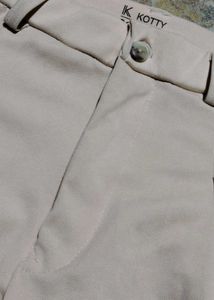 Beige Wide Leg Trousers High Waist