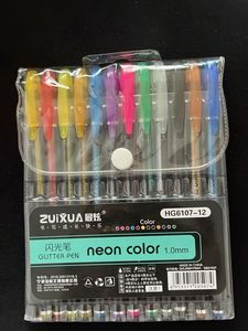Neon Glitter Gel Pens - 12 Colors