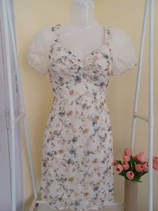 Pinteresty Floral Puffed Sleeve Mini Dress