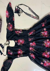 Floral Print Maxi Dress with belt