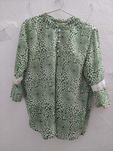 Green Patterned Top
