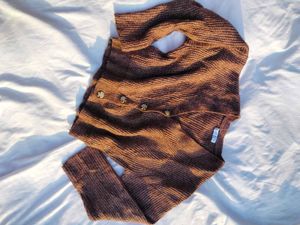 Brown Crochet Cardigan