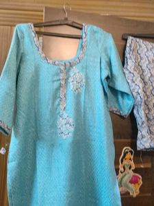 Elegant Blue winter Kurta Set