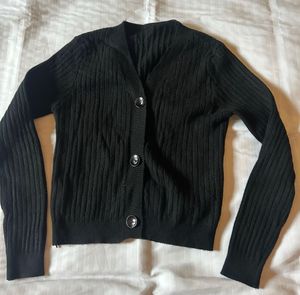 Classic Black Knit Cardigan