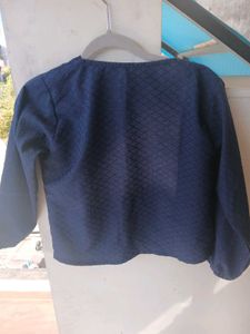 Navy Blue Cropped Jacket