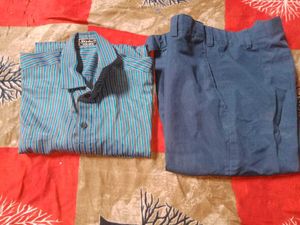 lining shirt with blue pan