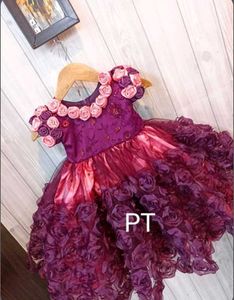 💜 Elegant Wine &amp; Peach Party Frock 💜 1-2 Years