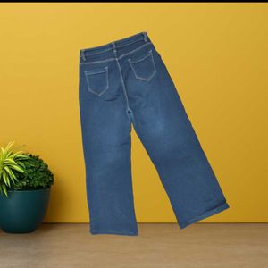 women navy blue straight jeans size 28 (O-99)