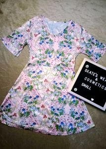 Floral Print Flared Dress