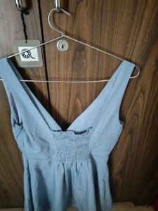 Blue V-Neck Summer Dress