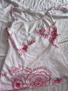 Floral White Flowy Top