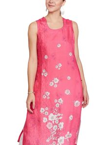 Pink Floral Sleeveless Kurti