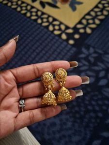 Golden Jhumka Earrings