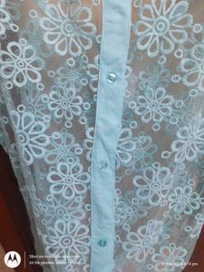 Net Light Blue Top