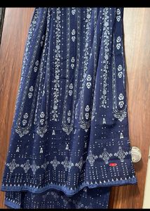 W Navy Blue printed Dupatta