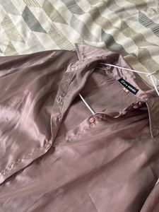 Women&#39;s Satin Button Down Top