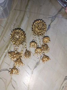 Golden Jhumka Earrings