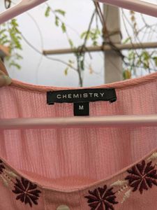 Peach Embroidered Top