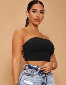 Black Tube Top with Lace-Up Detail