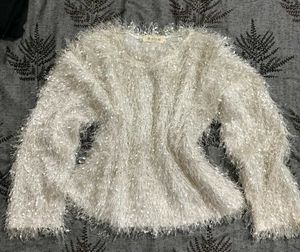 Ivory Fuzzy Knit Sweater