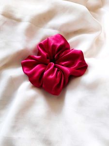 Handmade Scrunchies ( Maroon )  ( Pack Of - 2 )