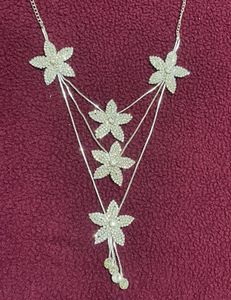 Floral Silver Necklace &amp; Earring Set